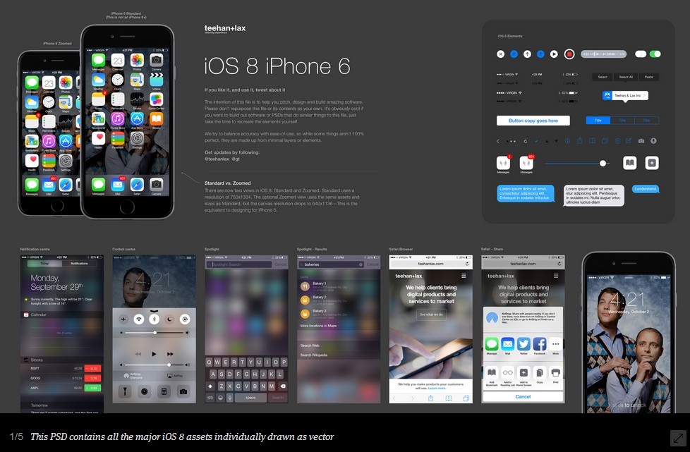 iOS 8 GUI PSD (iPhone 6)